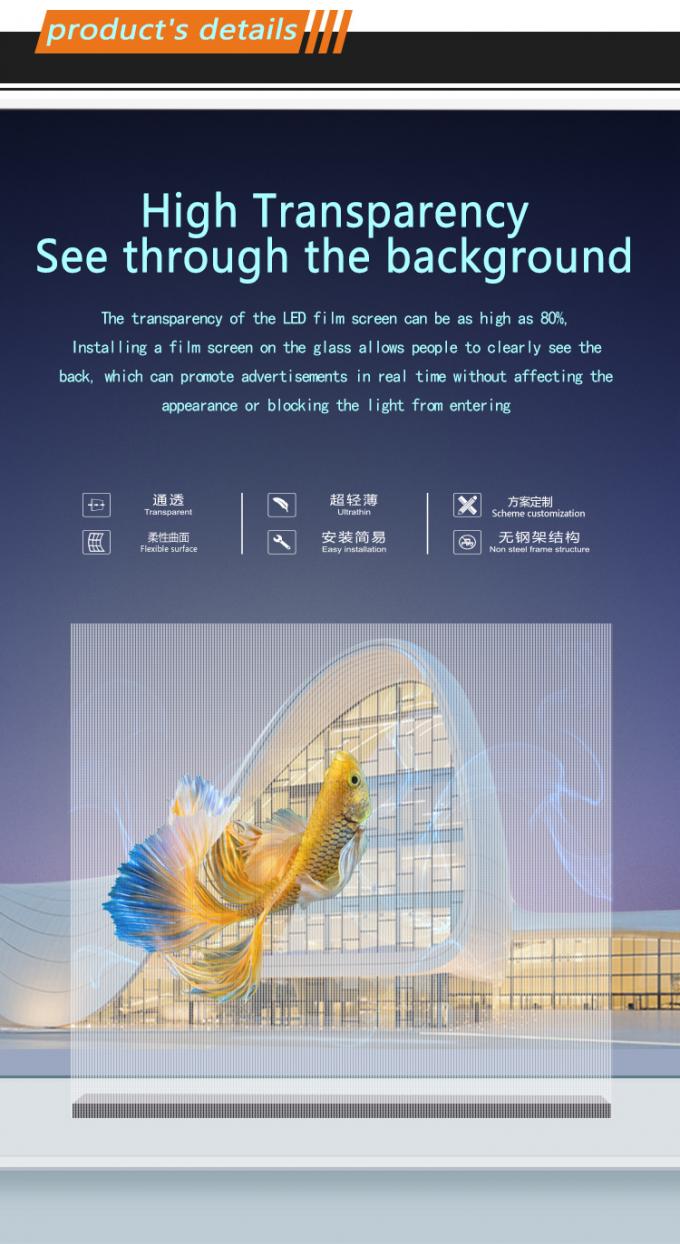 P20 P30 P40 pantalla de película LED pantalla de pantalla de vidrio gigante pantalla publicitaria 0