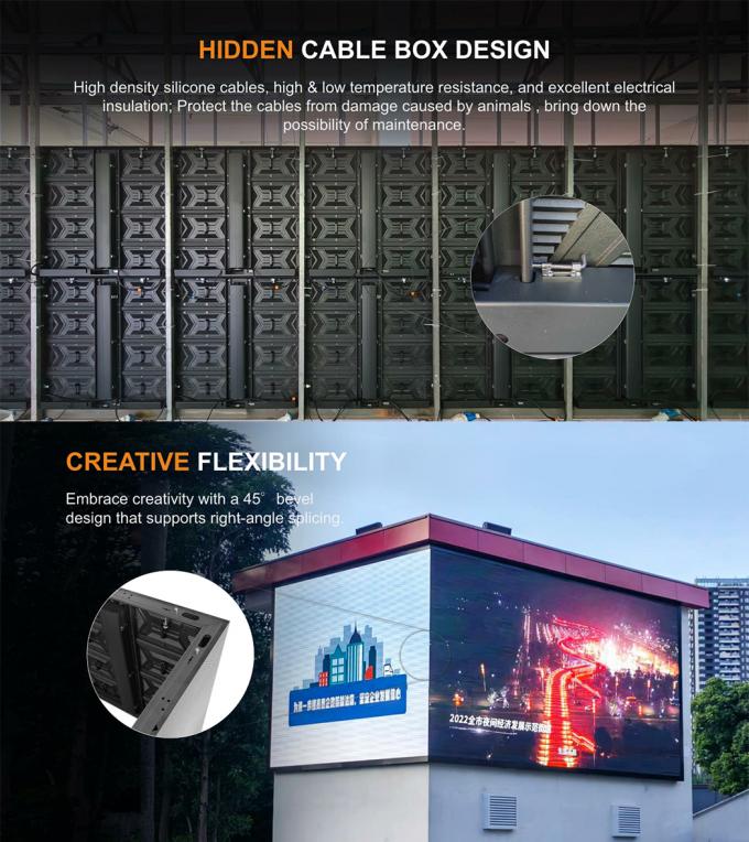 Pantalla de pantalla LED fija exterior P3.91 P4.81 P6.25 P7.8 P10.4 Pared de vídeo LED de color completo delgada 3