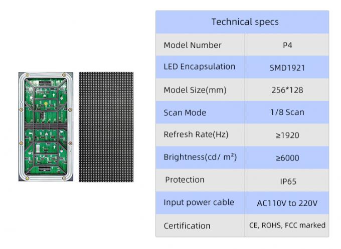 Display LED SMD para exteriores HD de color completo P4 P5 P6 P8 P10 Pantalla de pared de video LED 4