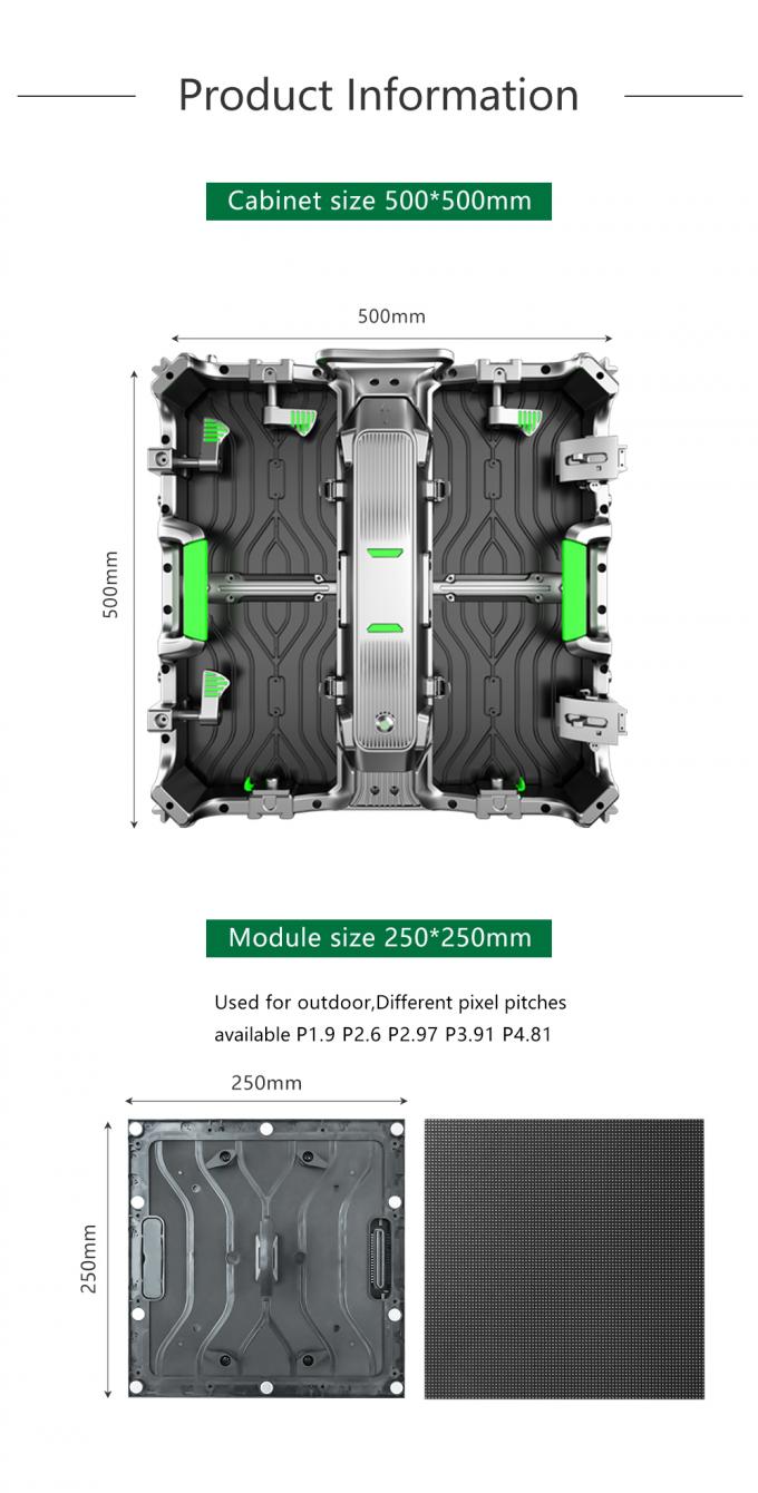 Pantallas LED de alquiler con pantalla de pared de vídeo LED de alto rendimiento P2.5 P3 P4 P5 P6 Pantalla de visualización LED exterior interior 2