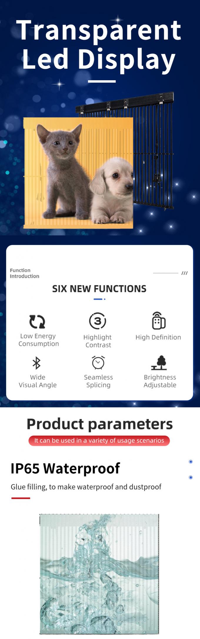 Pantalla LED transparente Pantalla LED de vidrio transparente Pantalla LED de pared de video transparente Panel flexible Pantalla LED de alto brillo 0