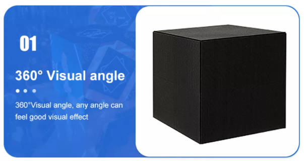 P2.5 P3 P3.91 P4.81 Pantalla LED de cubo con logotipo Pantalla LED creativa para publicidad interior y exterior 3