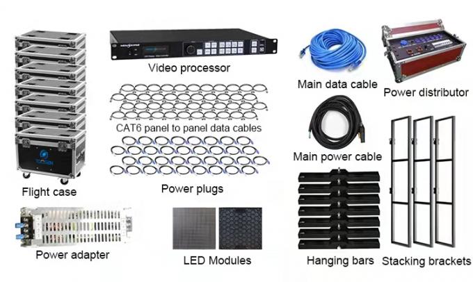 P3.91 P4.81 Pantalla LED para alquiler de eventos en vivo al aire libre Pantalla LED impermeable para escenario Pantalla de fondo de alto brillo Pared LED 12