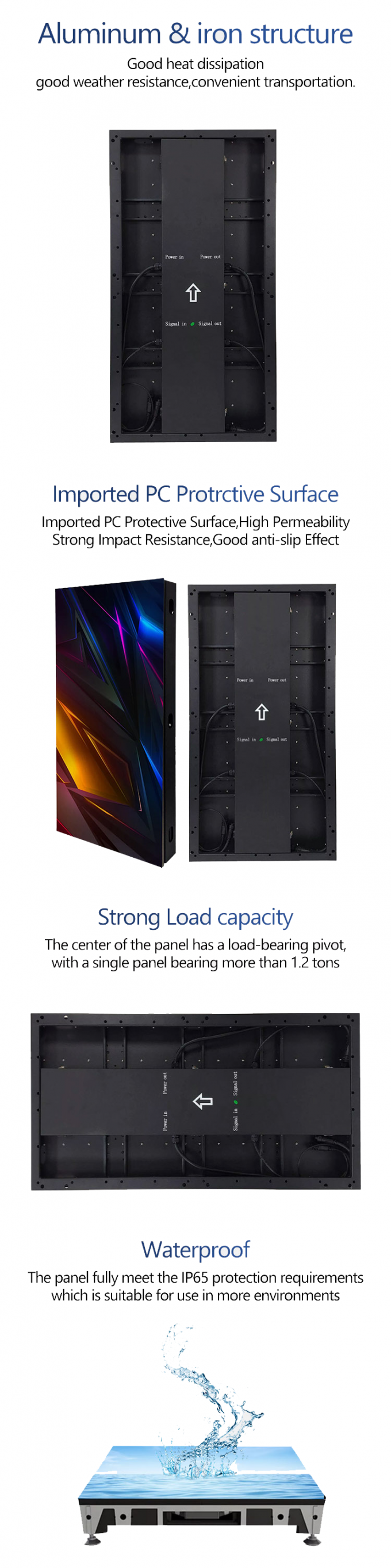 Pantalla de danza LED Panel de azulejos de alquiler 500 * 1000 Alta actualización Led escenario de bodas pantalla de pared P2.9 pantalla LED interactiva 2