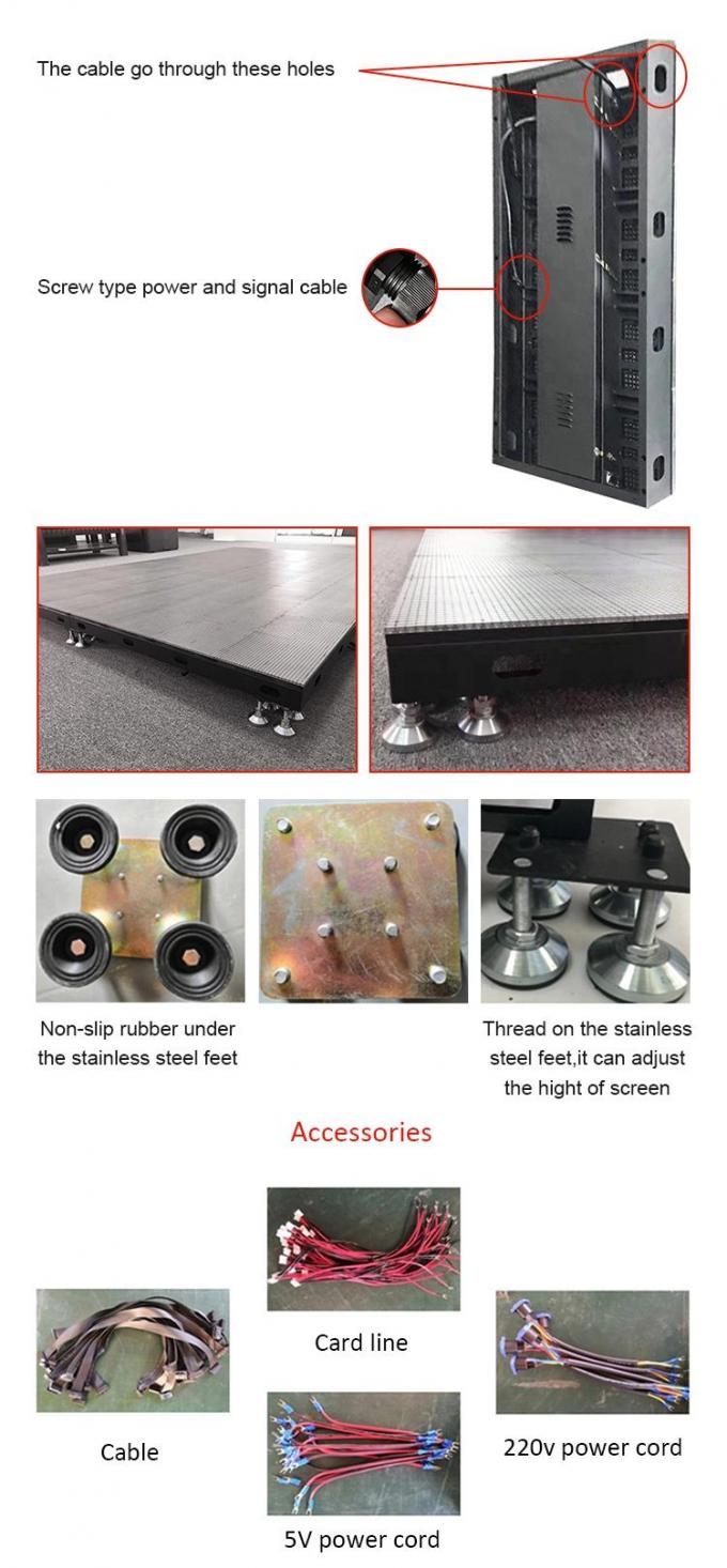 Pantalla de danza LED Panel de azulejos de alquiler 500 * 1000 Alta actualización Led escenario de bodas pantalla de pared P2.9 pantalla LED interactiva 5