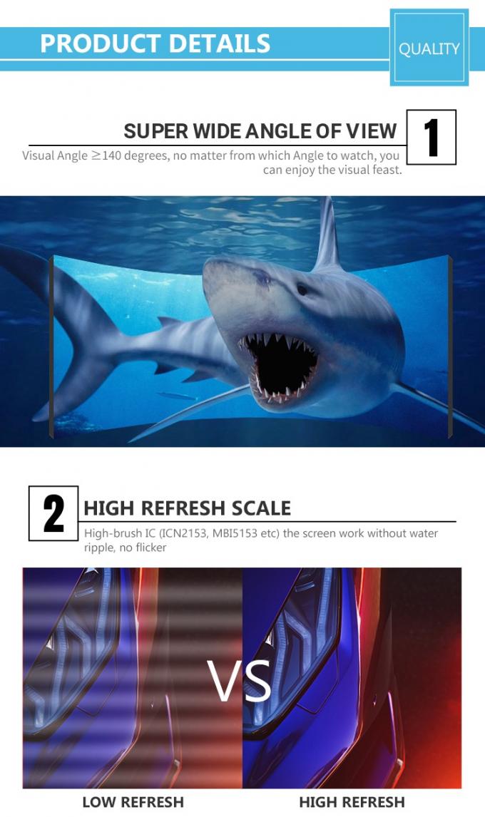 P1.5 P2.5 P4 Pantalla LED suave Pantalla LED flexible vertical curva para publicidad interior y exterior 0