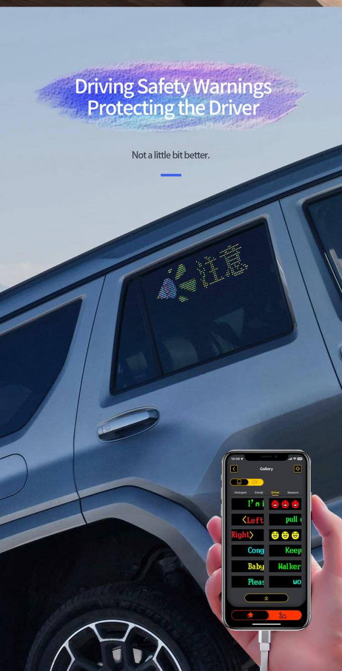 Display de señalización de LED de automóviles 16 * 64 USB programable 5V RGB Animación de patrones de texto DIY Panel de desplazamiento Control remoto Publicidad Pantalla LED 4