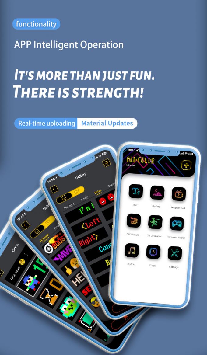 Display de señalización de LED de automóviles 16 * 64 USB programable 5V RGB Animación de patrones de texto DIY Panel de desplazamiento Control remoto Publicidad Pantalla LED 5