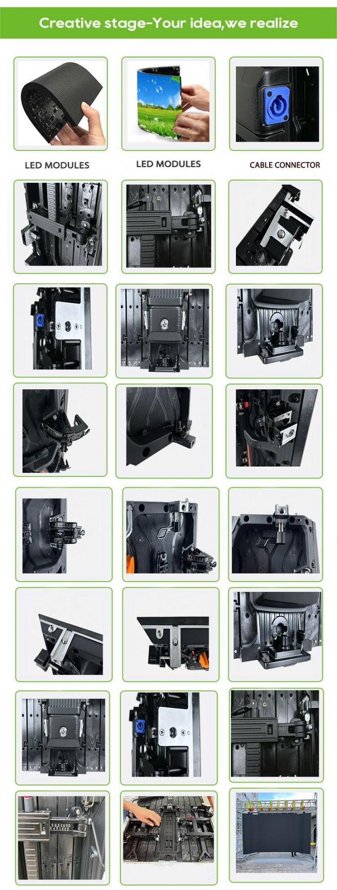 Pantalla curva interior/exterior de LED flexible de pared de vídeo alquiler de pantalla LED para actividades de exposición y escenario-P2.976 P3.91 P4.81 3