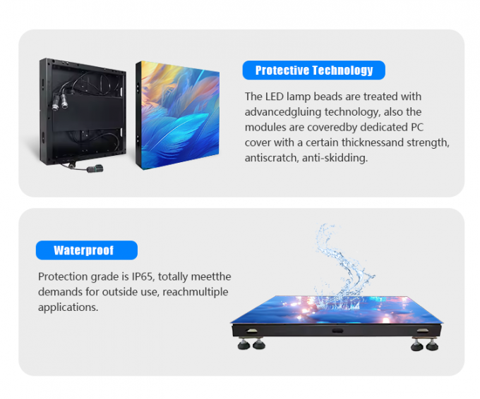 Display de panel 3D para escenarios y pisos de baile Interactiva pantalla de azulejos LED P2.6 P2.97 P3.91 pantalla de led 3