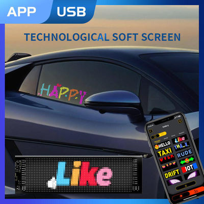 Car LED Sign Display 16*64 Programmable USB 5V RGB Pattern Animation Text DIY Scrolling Panel Remote Control Advertising LED Screen